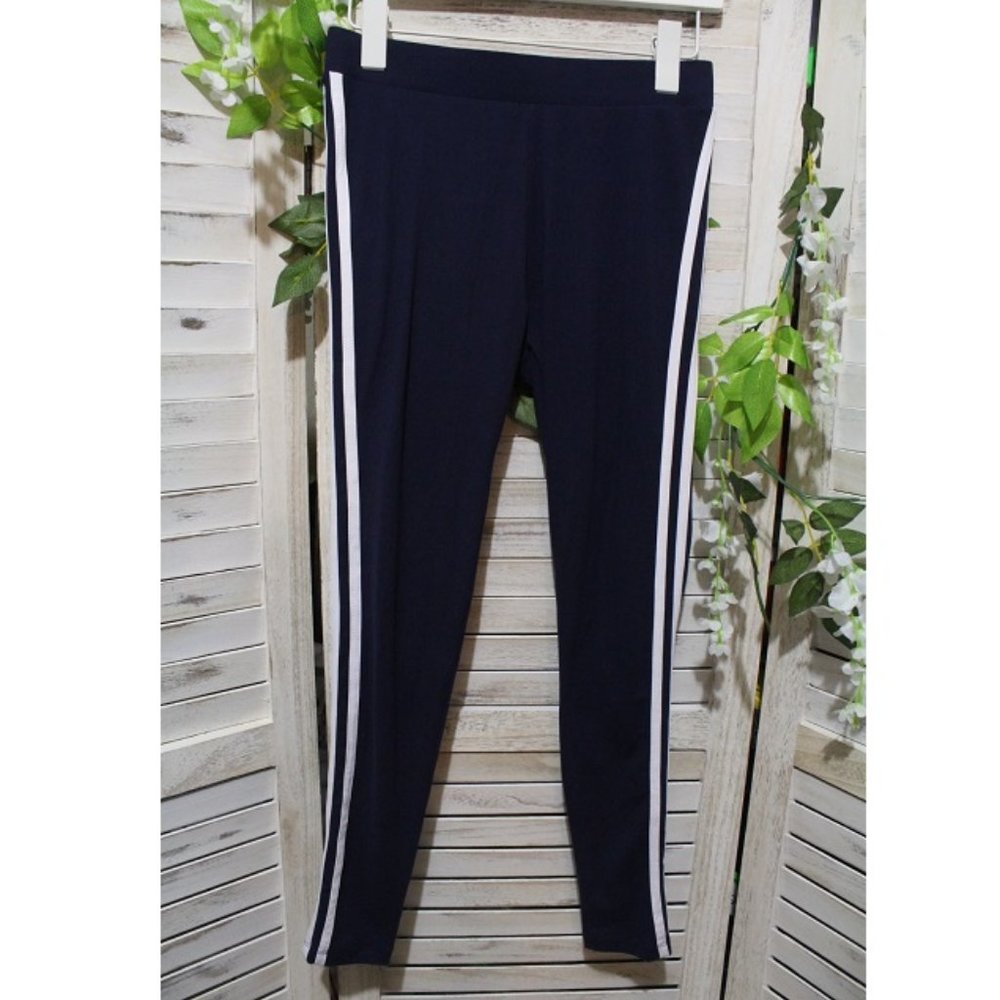 Feathers Long Leggings Navy Blue/White (881)